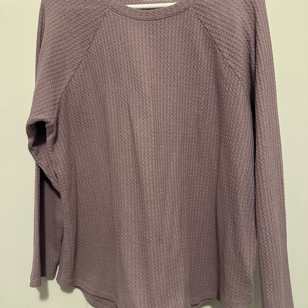American Eagle Outfitters Lavender Waffle Knit Top